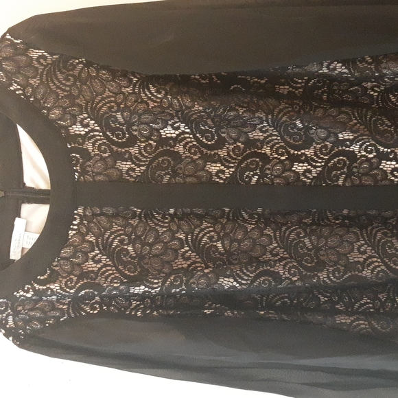London Times Women's Black Lace Dress Size 14W - Picture 2 of 8